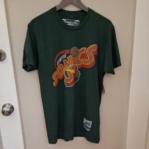 NWT Mitchell & Ness Seattle Sonics Dark Green Tee_1